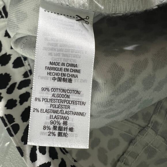 Juicy Couture (24) White Black Wild Cheetah Denim Micro Mini Shorts Cutoffs NWT - Picture 9 of 11